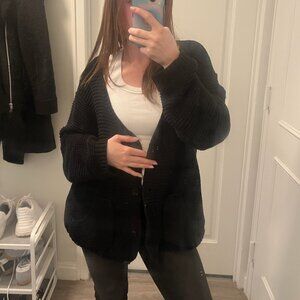 H by Bordeaux Black Cardigan